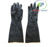 Găng tay công nghiệp chịu axit và kiềm nhẹ màu đen size L 40cm
